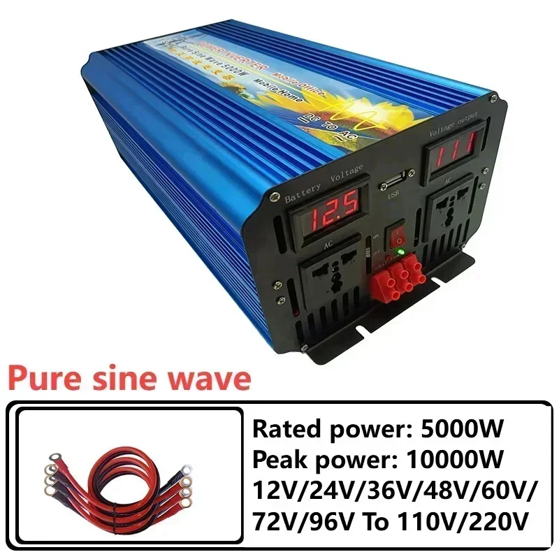 5000W 12V 24V 36V 48V 60V 72V  – Pure Sine Wave Inverter 5000W 48V 220V recenzja i cena